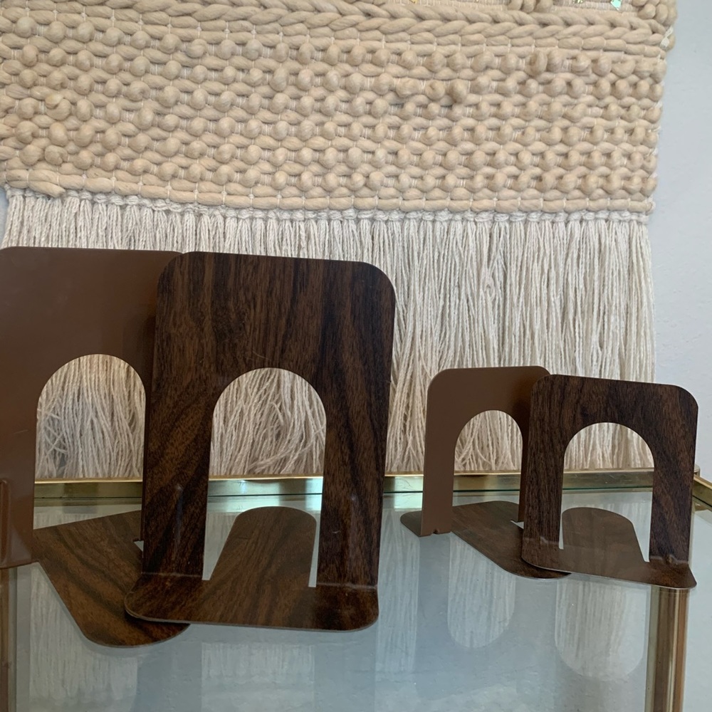 Mid century modern metal bookends